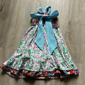 Lele Vintage floral dress with bow 3T